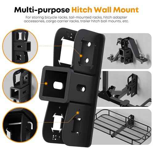 Wall Mount Hitch Receiver 2 Inch, 400LB Trailer Hitch Wall Mount Storage, Bike Rack Hitch Wall Mount Vertical, Wall Mounted Trailer Hitch Receiver Rack Stash for Bicycle Ski Cargo Storage Organizer