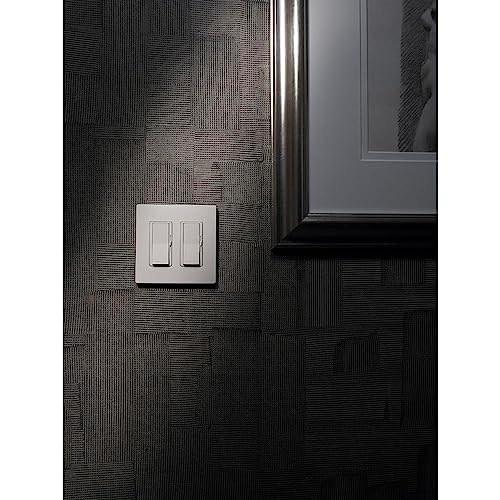 Lutron Claro 2-Gang Satin Light Switch Cover Plate - Snow, 1 Pack