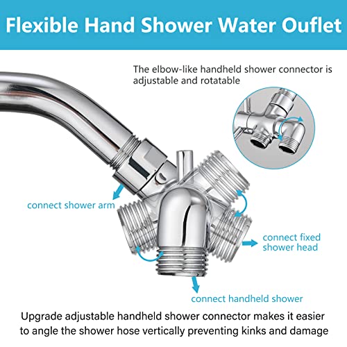 PDPBath Chrome 3-Way Shower Diverter Valve Brass 1/2in Connectors