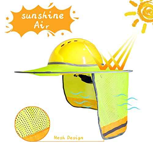 Hard Hat Sun Shade Shield Hardhat Visor - Mesh Neck Shade Full Brim Hard Hats Accessories Neck Protection