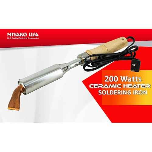 200W Heavy-Duty Soldering Iron with Ceramic Heater ? Torch-Style High-Performance Welder with Wooden Handle & Replaceable Tip (74B200)