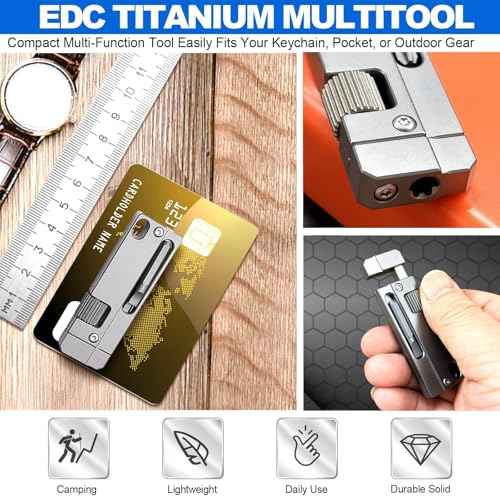Titanium Keychain Wrench ? Mini EDC Adjustable Spanner with Screwdriver, Pocket Tool for Everyday Carry, Travel, Outdoor, Camping ? Stocking Stuffers For Men, Dads, and EDC Lovers