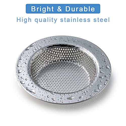 Honmein Silver 2-Piece Double-Layer Stainless Steel Sink Strainer Set