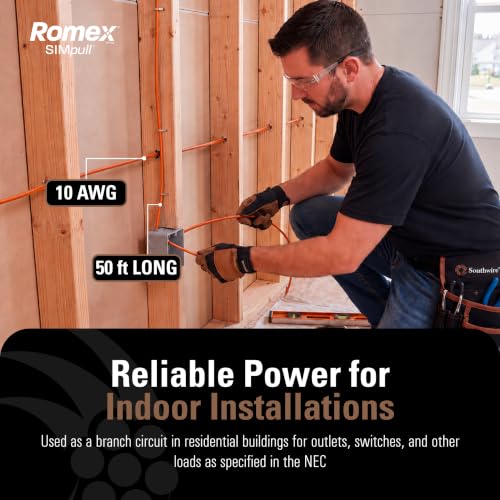 Southwire Romex Simpull 10/2 W/G NM-B Indoor Electrical Cable 50ft