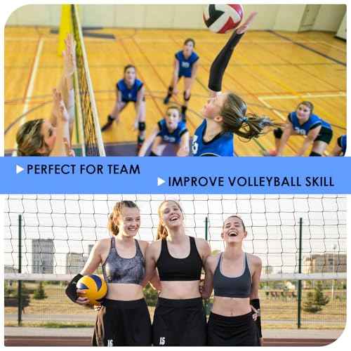 2Pairs Volleyball Arm Sleeves Passing Hitting Forearm Volleyball Sleeves with Protection Foam Pads and Thumb Hole, youth volleyball arm sleeves for men's college volleyball activities(Black