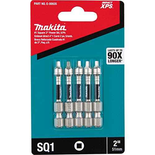 Makita E-00935 Impact XPS¢â #1 Square 2" Power Bit, 5/pk