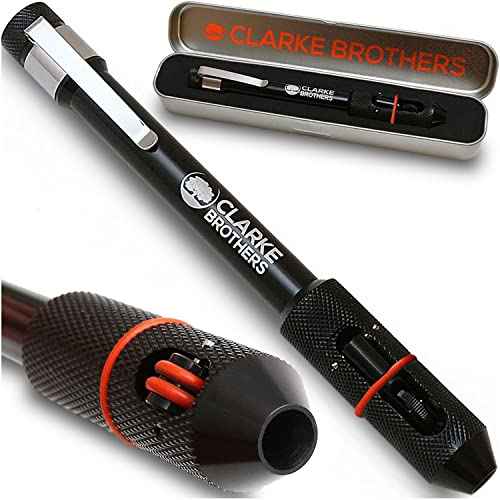 Clarke Brothers Tig Welding Pen Holder ? Welder Feeder with Metal Case for Storage ? Enhanced Comfortable Grip Tig Finger ? Practical Pocket Clip ? Professional Welding Results