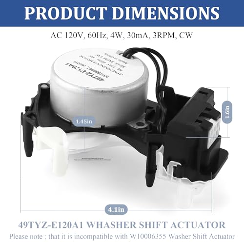 Washer Shift Actuator W11481722 W10913953 compatible 49tyz-e120a1