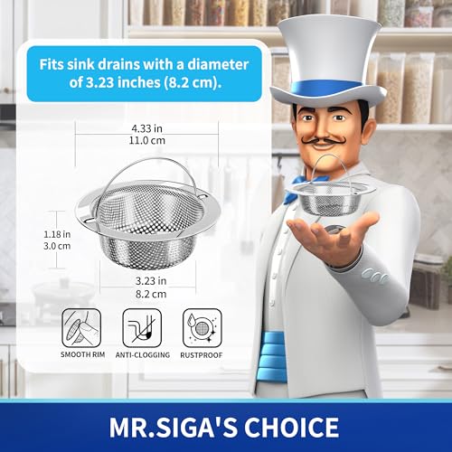Stainless Steel Sink Strainer 2 Pack - Kitchen & Utility Drain Filter