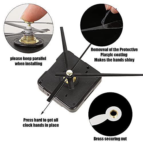 5 Pack Quartz Clock Movements with Hands for DIY Clock Repair and Craft Projects