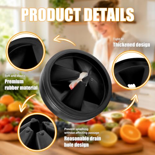 Funmit Deep Black 3 3/8" Garbage Disposal Splash Guard Replacement for InSinkErator Evolution