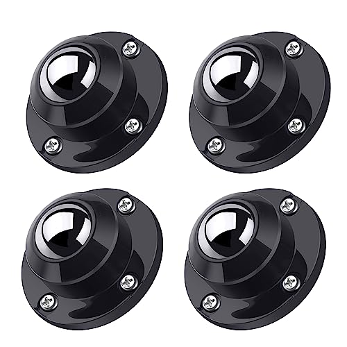 PlusRoc 4 Pack 1-Inch Self-Adhesive Furniture Casters with Steel Ball - Model Steel Ball / 4.0