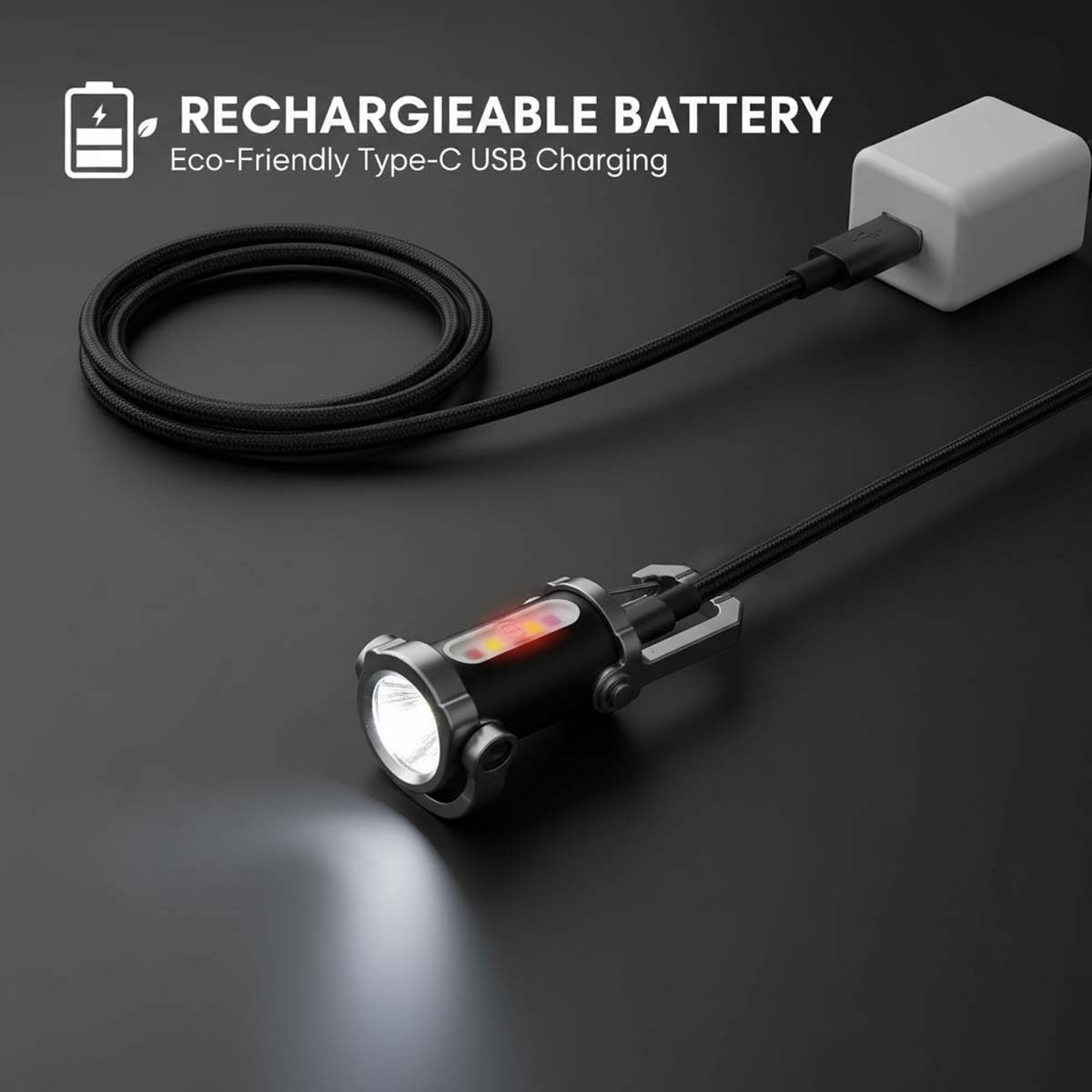 Portable Rechargeable Keychain Flashlight, 1200 Lumens Mini Key Chain Light with 7 Modes, EDC Small Flashlights Rechargeable Waterproof, Tiny LED Flashlight for Keychain Purse Pocket for Men Women
