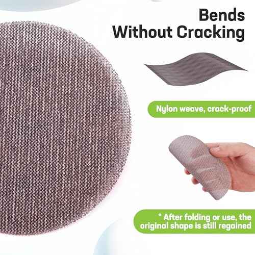 WORKPRO 20-Piece Sanding Discs - 5-Inch Hook and Loop Sanding Disc for Dust-Free Sanding, Tear-Resistant Nylon, 80/120/180/240/320 Grits for Orbital Sanders