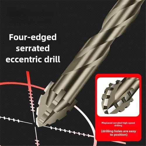 1/4 Inch Hex Carbide Drill Bit for Concrete Masonry ? 4-Flute Serrated Design, 6" Length, Fits Hammer Drill & Impact Driver ? Durable for Brick, Block, Stone(5pcs Sets)