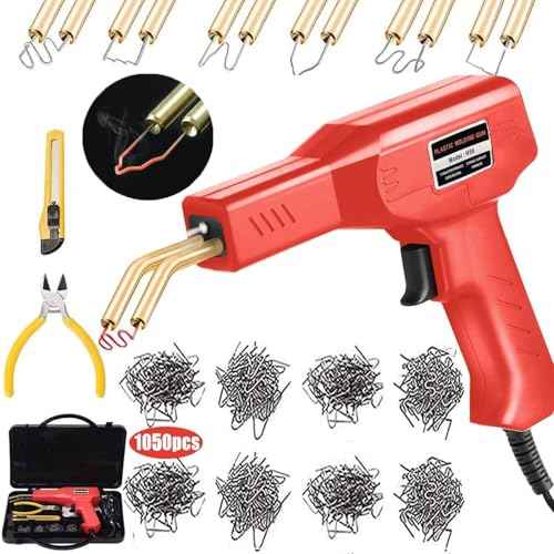 Plastic Welding Machine Car Bumper Repair Kit,6Types 1050 Staples Plastic Welding Kit Car Bumper Repair Kit Plastic Welding Repair Flat/Outside Corner/Inside Corner/Wave Staples