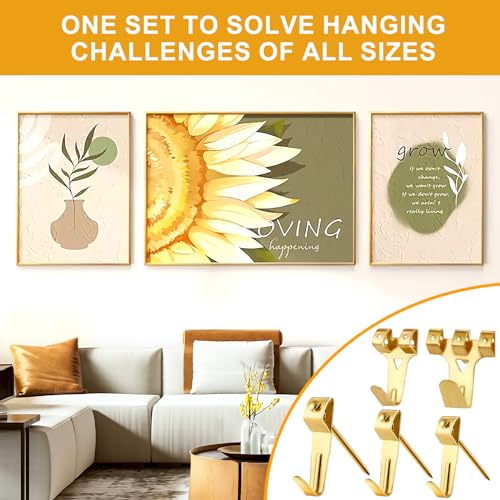 Gold 303-Piece Heavy Duty Picture Hanging Kit with Hooks Nails & Wire