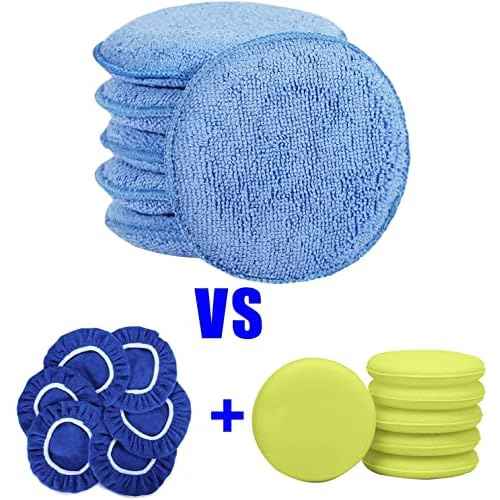 Microfiber Wax Applicator Pads, Car Wax Applicator, Buffing & Detail Polishing Foam Pads for Car Cleaning and Fine Polishing (5" Diameter, 6 Pack)¡¦