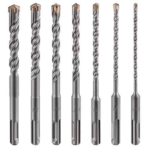 Concrete Drill Bit lengthening 1pcs 3/4" X 12"-10" Cross-Type Double Thread Carbide Material Suitable for Concrete, Brick, Cement Walls, Stone, Extra Long Hammer Drill Bits for Concrete