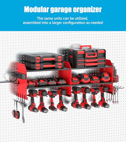 CCCEI Red Modular Power Tool Wall Organizer with Charging Station - 1 Pack
