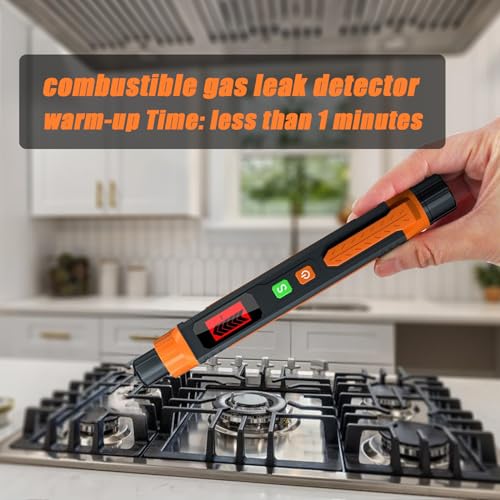 Natural Gas Leak Detector, Portable Gas Sniffer with Audible & Visual Alarm, for Combustible Gas Like Methane, Propane -50A