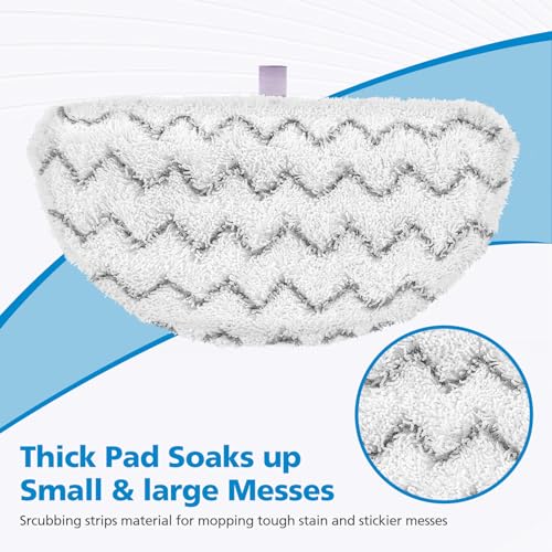 6 Pack 1940/1806 Mop Pads for Bissell PowerFresh Steam Mops — 3 Soft Microfiber + 3 Scrubbing