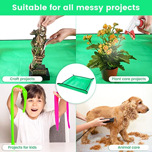 Small Waterproof Repotting Mat for Indoor Plants 26.8 x 26.8 inches - Green