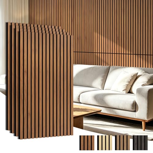 Art3d 47 x 23.6 Inch Chestnut Acoustic Wood Slat Wall Panel 4-Pack