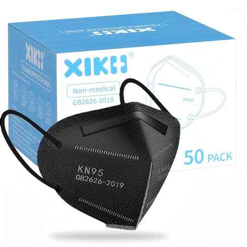 KN95 Masks for Adults 50PCS 5 Layer Mascarillas Filter Efficiency¡Ã98% Breathable Elastic Ear Loops & Adjust Nose Clip Kn95 Face Mask for Travel Healthcare/Essential Workers