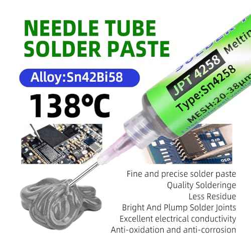 Sn42-Bi58 Solder Paste, No Clean Lead Free 30g Soldering Paste, 138¡É Melting Point, Low Temp Solders Pastes for Electronics Flux for BGA, SMD Repair (5 Pack)