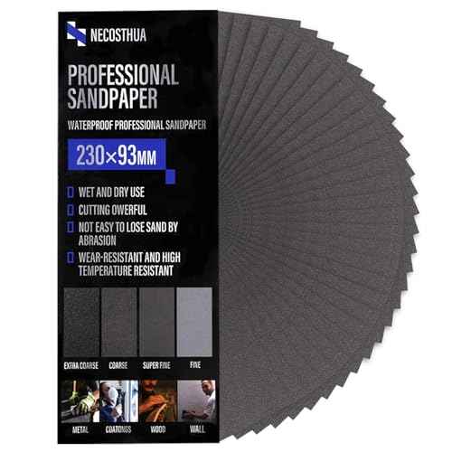 30PCS 150 Grit Sandpaper, 9 x 3.6 Inch Wet Dry Coarse Sand Paper for Wood Furniture Finishing Drywall Metal Sanding Paper, Automotive Sandpaper Sheets