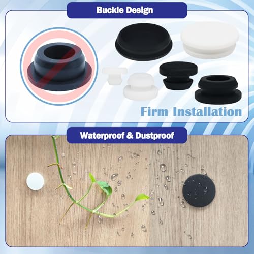 White Silicone Hole Plugs Set - 77PCS Assorted Sizes for Holes, Easy Install