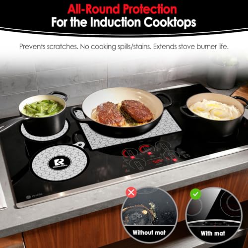 Induction Cooktop Protector Mats 5-Pack Silicone Hob Covers