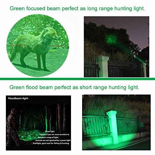 Single Mode Green LED Flashlight, 150 Yard Long Range, High Power, Night Vision, Compact Green Flashlight Torch For Night Observation