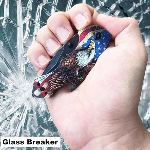 Mini Folding Pocket Knife, Multifunctional Knife with Bottle Opener, Glass Breaker, Light Weight Camping EDC Knife for Men Women