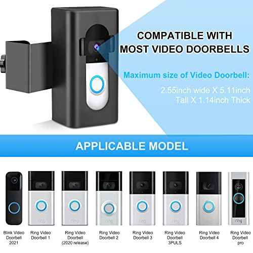Anti-Theft Video Doorbell Mount Compatible with Video Doorbell 1/2/3/3 Plus/4/(2020 Release), Adjustable Mounting Bracket Accessories for houses, apartments, businesses, No Need to Drill