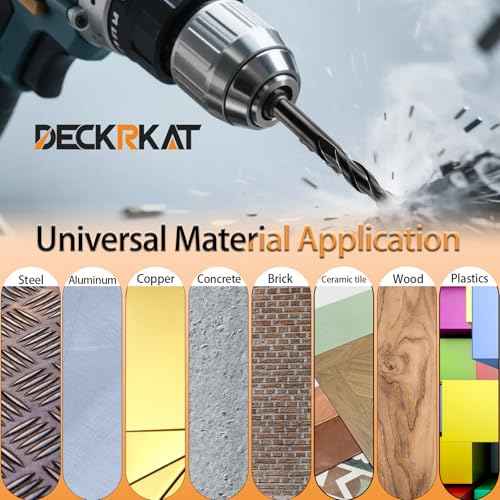 DECKRKAT 6-Piece Black Masonry Drill Bit Set for Concrete, Brick, Tile - Carbide Tipped, Quick Change 1/4" Hex Shank (5/32",3/16",1/4",5/16",3/8",1/2") w/Storage Case