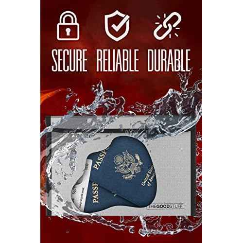 Fireproof Document Bag Envelope Size: 8" x 5" [2000¡ÆF UL Certified] Fireproof Cash Bags with Zipper Small Water and Fire Resistant Money Bag for Cash Storage, Fireproof Bags for Cash Fire Proof