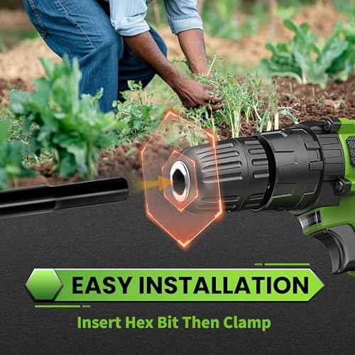 SYITCUN Auger Drill Bit for Planting 1.6"x16.5", Post Hole Auger for Planting Bulbs, Easy Post Hole Digger with Drill for 3/8¡±Hex Drive Drill