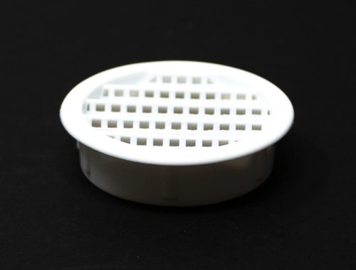 2" Round Plastic Louver Soffit Air Vent Reptile Screen Grille Cover Multiple Colors/Quantities (6, White)