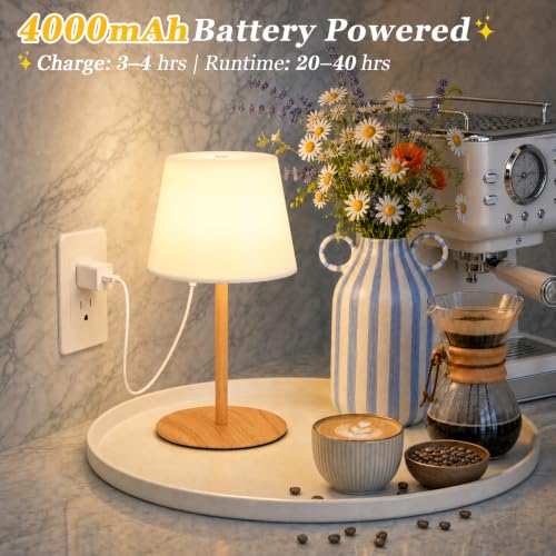 Kakanuo Rechargeable Waterproof Shower Lamp - Wood Grain, 11in Cordless Bathroom Light