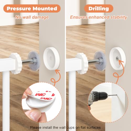 Cideny White Baby Gate 29-40 Inch Wide, Auto Close, Indoor Pet & Child Safety