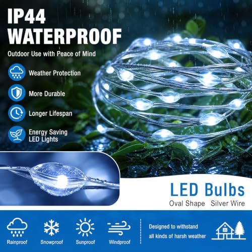 Dazzle Bright RGB Color Changing Fairy Lights 40FT Battery & USB Operated 2 Pack Waterproof Indoor Outdoor String Lights
