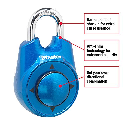 Master Lock 1500iD Set Your Own Directional Combination Padlock, Blue