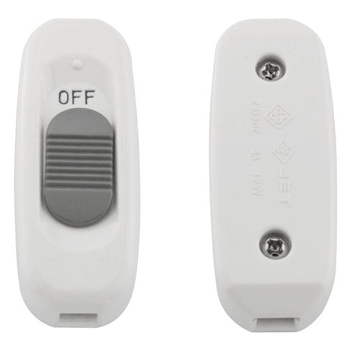 ZZLZX 2PCS In Line Toggle Switch Desk Lamp Bedside Midway Switch 3A 125V Self Locking Wire Switch Electrical Pushbutton Anti Collision Anti Miss Switch White