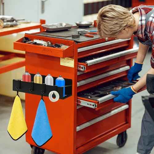 4 Pcs Magnetic Aerosol Spray Can Holder, Steel Magnet Spray Toolbox Bottle Holder Rack Mechanic Paint Can Organizer Tool Box Storage Rack for Garage Home Workspace