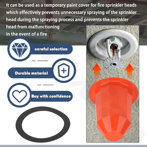 Fire Sprinkler Covers with Magnet Orange - 30 Pcs for Concealed Heads & Paint Guard