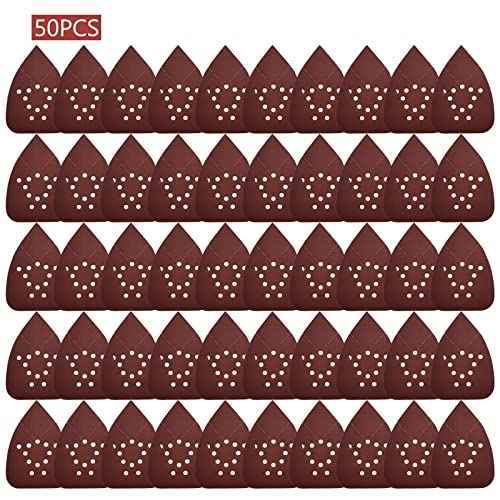 180 Grit Mouse Sander Sandpaper, 50PCS Sanding Pads for Mouse Palm Sanders, Hook and Loop Sandpaper, Triangle Sanding Pads for Black and Decker Mouse Sanders and Many Other Palm Sanders (180 Grit)