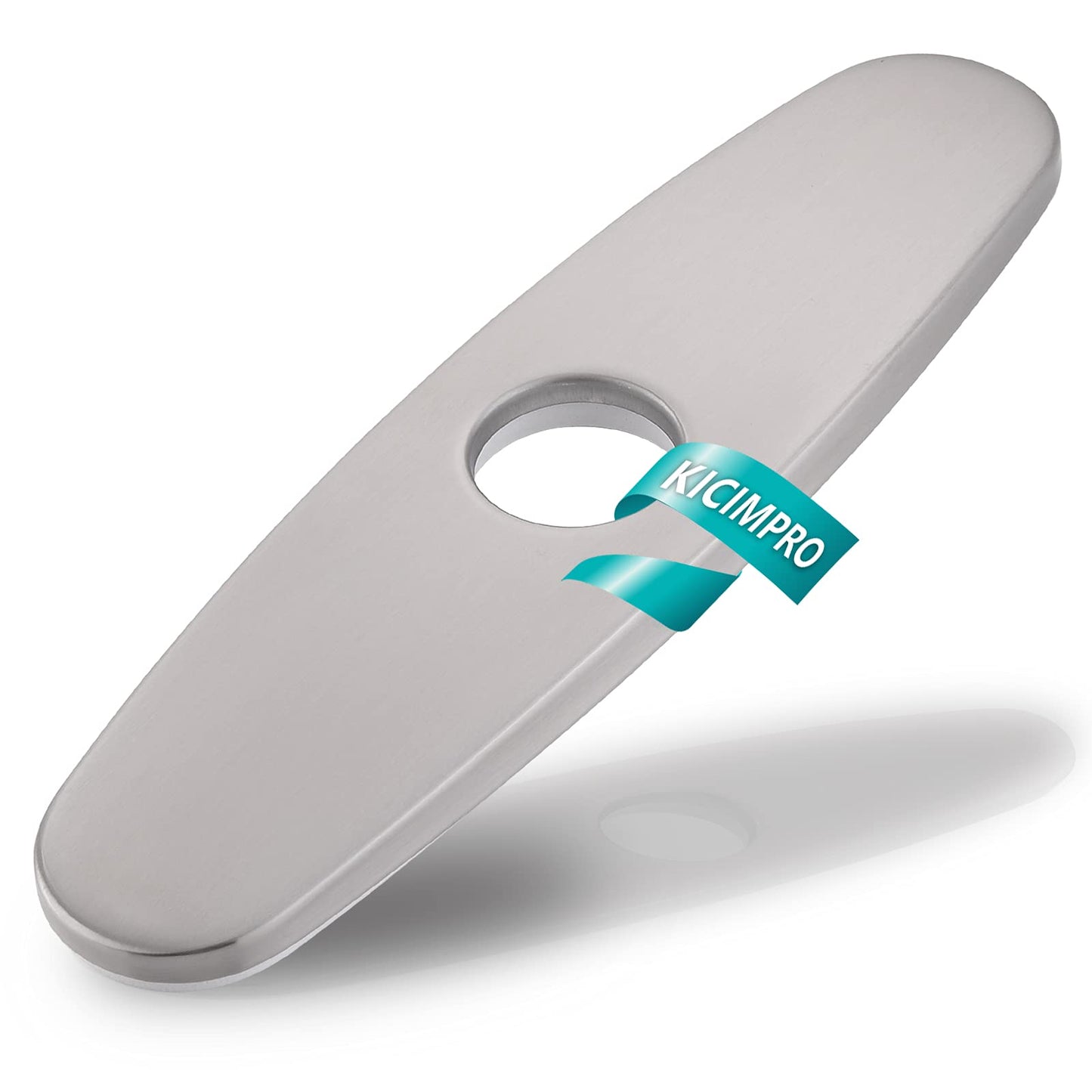 Kicimpro Faucet Plates to Cover Holes Stainless Steel Brushed Nickel Deck Plate for 1 or 3 Hole Bathroom or Kitchen Sink Faucet 9.8 Inch Round Faucet Escutcheons