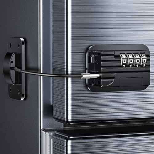 Upgraded Refrigerator Combination Locks- Changeable Password Fridge Locks for Kids, Toddlers and Children, Child & Baby Proofing Safety Door Lock for Cabinet and Drawers Windows (Black-1 Pack)